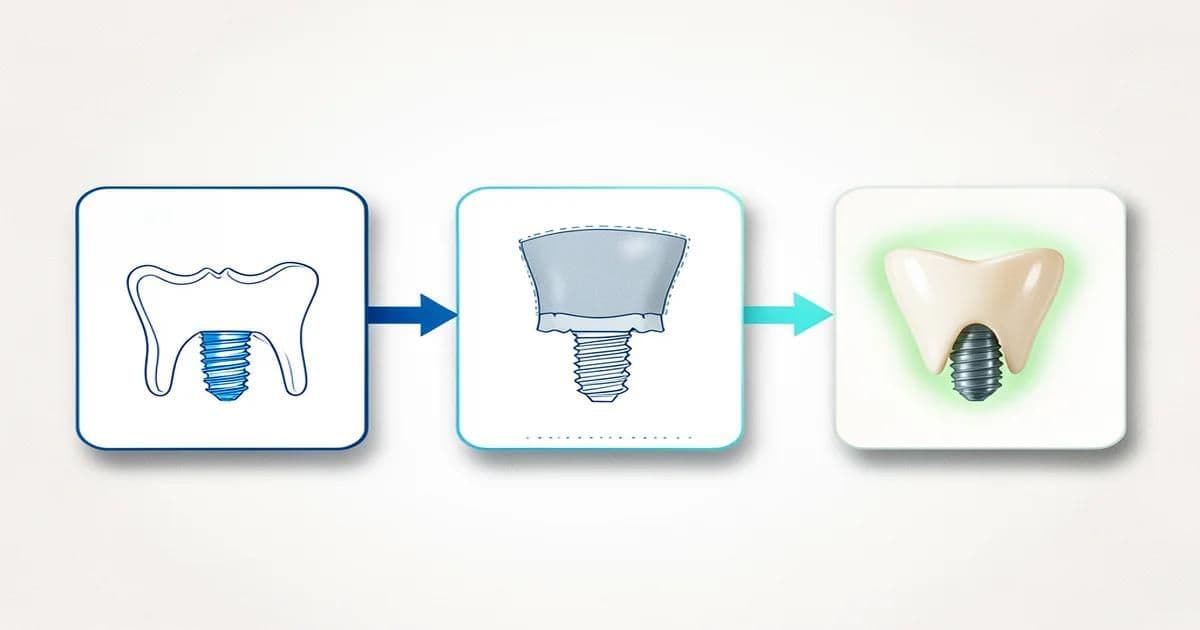 Aynı gün diş implantı 3 aşamalı süreç: implant yerleştirme, geçici kron ve 3-6 ay sonra kalıcı zirkonyum