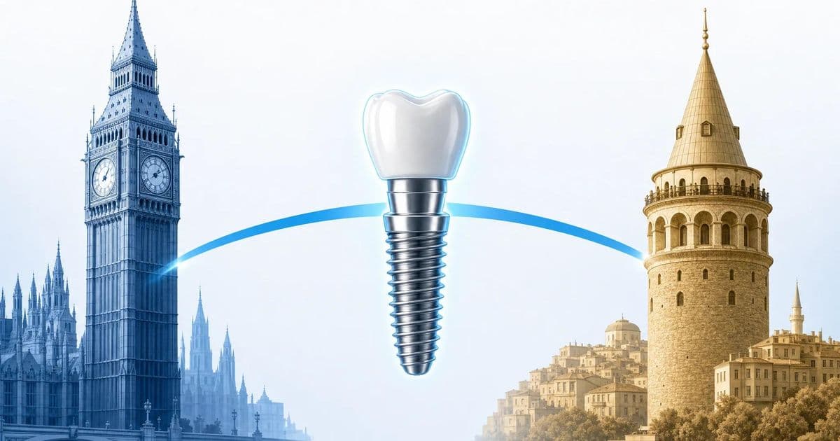 Londra'dan İstanbul'a diş implantı — İngiltere bakım koordinasyonuyla 2 seyahat hasta rehberi