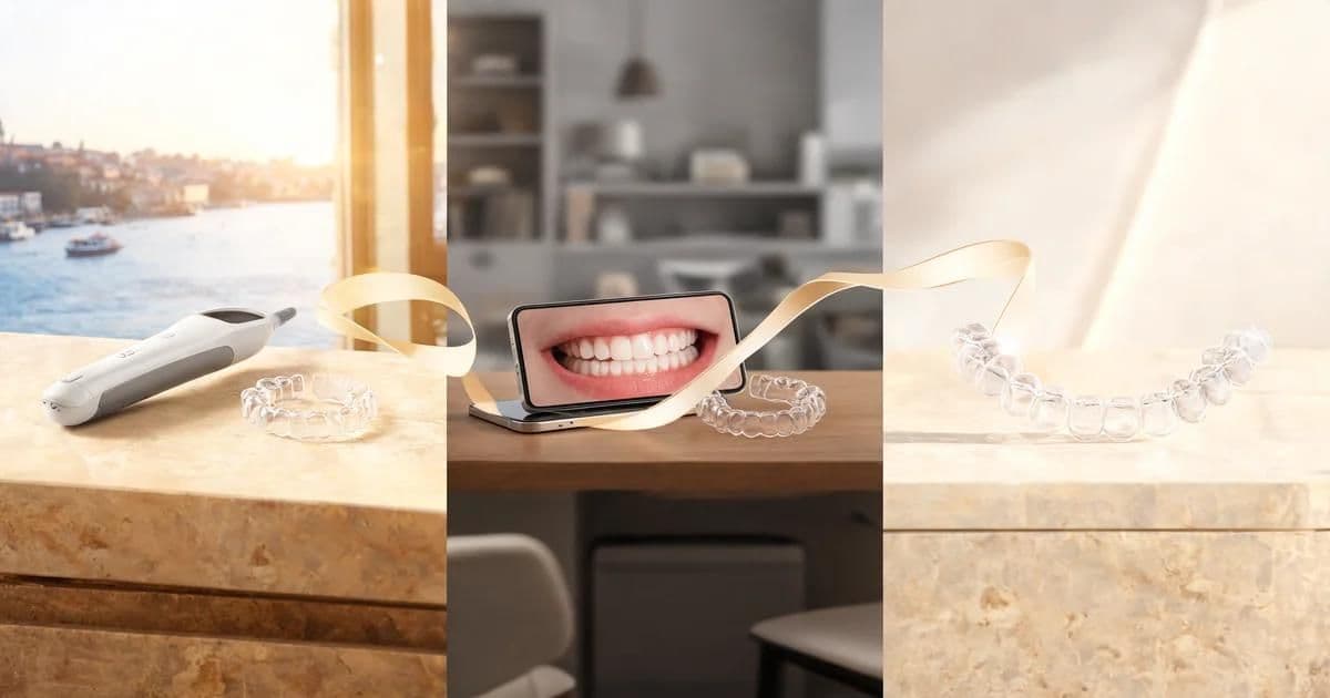 Londra'dan İstanbul'a Invisalign: tek bir ilk seyahat, ardından evden takip ve isteğe bağlı iyileştirme ziyareti